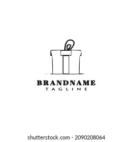 gift box logo template icon design black modern isolated vector illustration