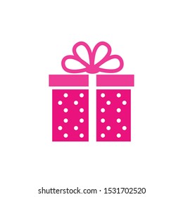 gift box logo vector icon illustration  design