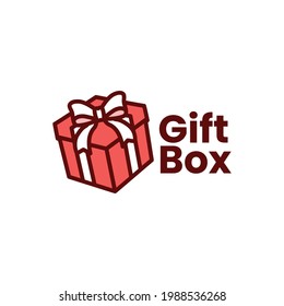 Geschenkbox-Logo, Vektorsymbol