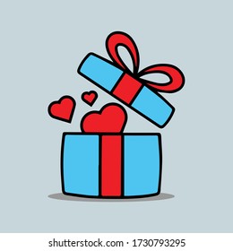Ilustración de vectores con logotipo de caja de regalo