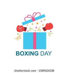 gift box logos and boxing gloves as a symbol of boxing sale day