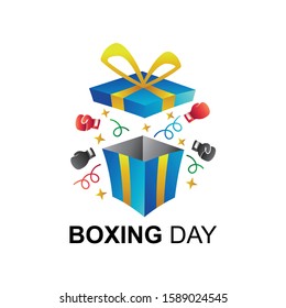 gift box logos and boxing gloves as a symbol of boxing sale day