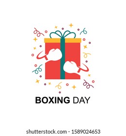 gift box logos and boxing gloves as a symbol of boxing sale day