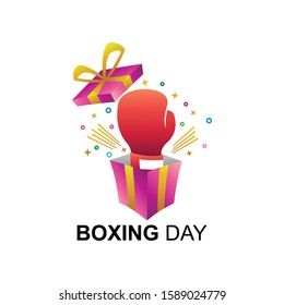 gift box logos and boxing gloves as a symbol of boxing sale day