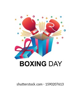 gift box logos and boxing gloves as a symbol of boxing sale day