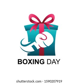 gift box logos and boxing gloves as a symbol of boxing sale day