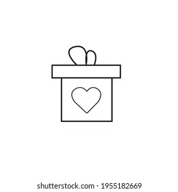 gift box with love in the middle illustration