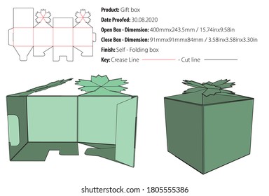 Gift box for many products die cut template vector
