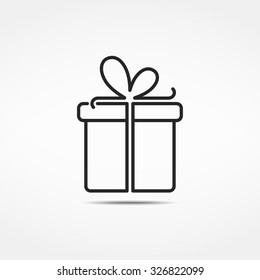 Gift Box Minimal Line Icon, Vector Eps10 Illustration