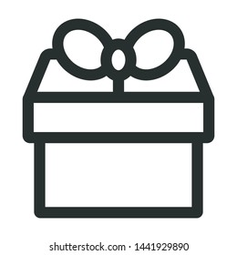 gift box - minimal line web icon. simple vector illustration. concept for infographic, website or app.