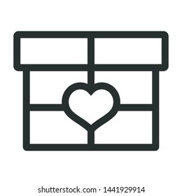 gift box - minimal line web icon. simple vector illustration. concept for infographic, website or app.