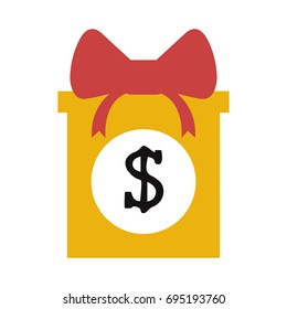 gift box with money icon image 