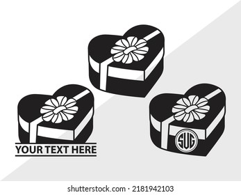 Caja de regalo Monograma SVG Ilustración de vectores imprimibles