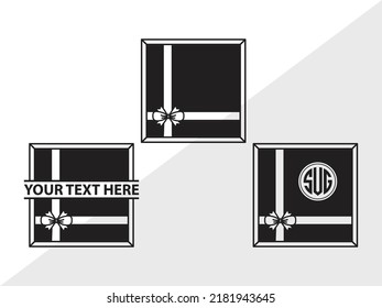 Caja de regalo Monograma SVG Ilustración de vectores imprimibles