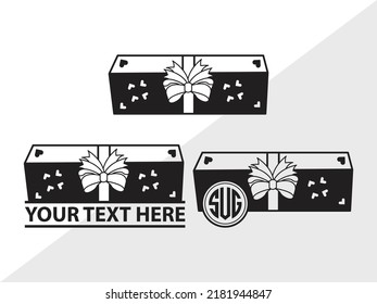 Caja de regalo Monograma SVG Ilustración de vectores imprimibles