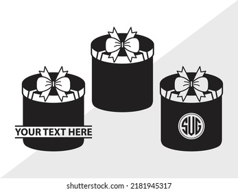 Caja de regalo Monograma SVG Ilustración de vectores imprimibles