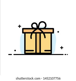 Gift, Box, Motivation  Business Flat Line Filled Icon Vector Banner Template