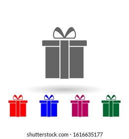 Gift box multi color icon. Simple glyph, flat vector of web icons for ui and ux, website or mobile application