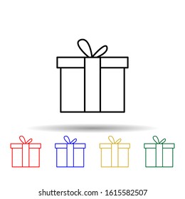 gift box multi color style icon. Simple thin line, outline vector of web icons for ui and ux, website or mobile application