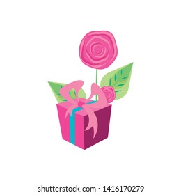 gift box with natural flower
