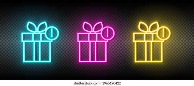 Gift, box neon icon set