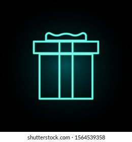 Gift box neon icon. Simple thin line, outline vector of web icons for ui and ux, website or mobile application