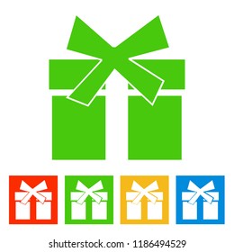Gift box. New Year icon. Vector illustration