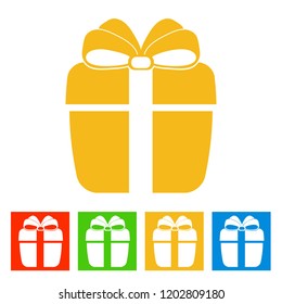 Gift box. New Year icon. Vector illustration