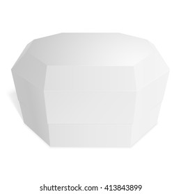 Gift box octagonal, candy, gifts or food. Template for your design. Isolated on white background.