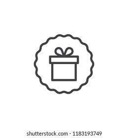 Gift box offer outline icon. linear style sign for mobile concept and web design. Present emblem simple line vector icon. Symbol, logo illustration. Pixel perfect vector graphics