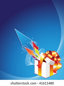Gift box on the abstract background