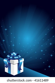 Gift box on the abstract background