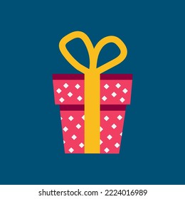 Gift box on blue background