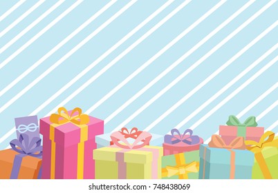 Gift box on blue graphic background.Gift box with as a present for Christmas, new year, Valentine day or anniversary on blue background. vector, illustration.