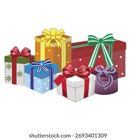gift box on with a bow white background 