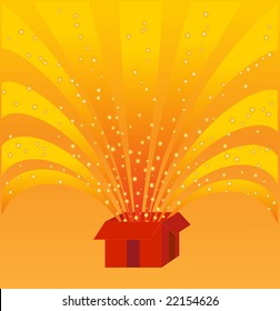 Gift box on gold background