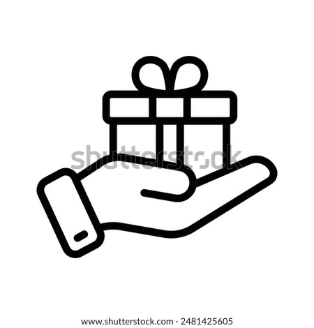 Gift box on hand showing concept icon of giving gift, ready to use vector