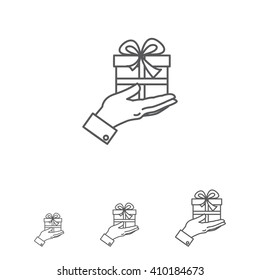Gift box on palm