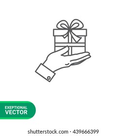 Gift box on palm