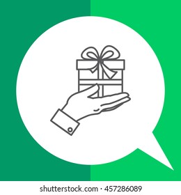 Gift box on palm
