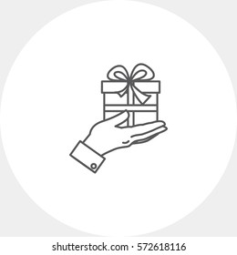 Gift box on palm