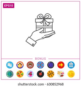 Gift box on palm