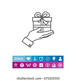 Gift box on palm