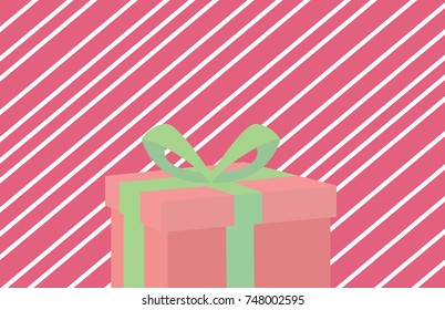 Gift box on pink graphic background.Valentine day or anniversary on pink background. vector, illustration.