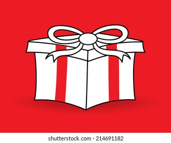 Gift Box on red background
