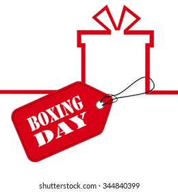 Gift box on a sale, Boxing day price tag sale design. red vector illustrator
