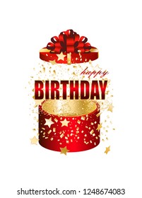 Gift box on top happy birthday