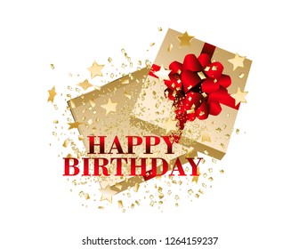 Gift box on top happy birthday