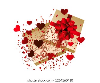 Gift box on top Valentine's day