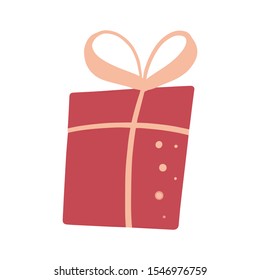 A gift box on a white background. New Year's Eve. Surprise. Christmas.